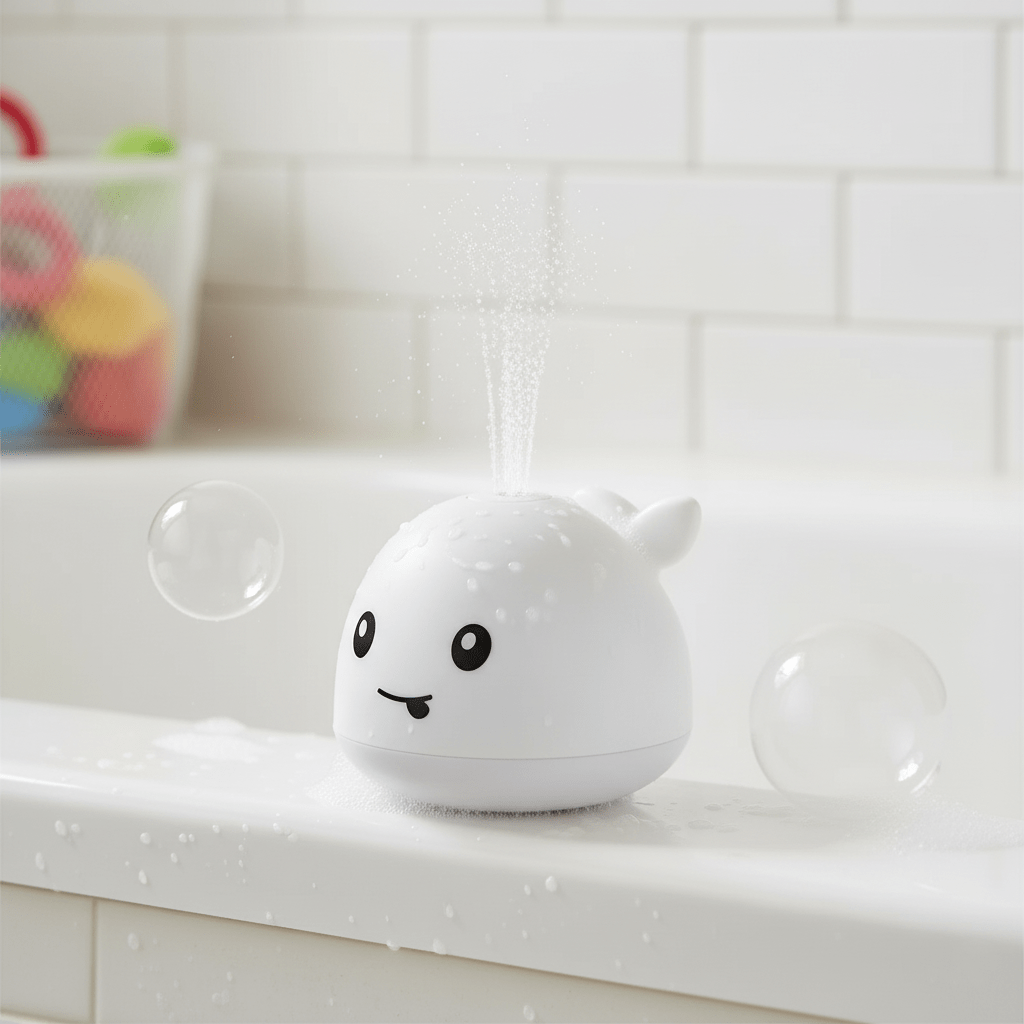 Mila la baleine bain blanche