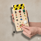 Tableau d’activités Montessori en bois avec interrupteurs et lumières LED