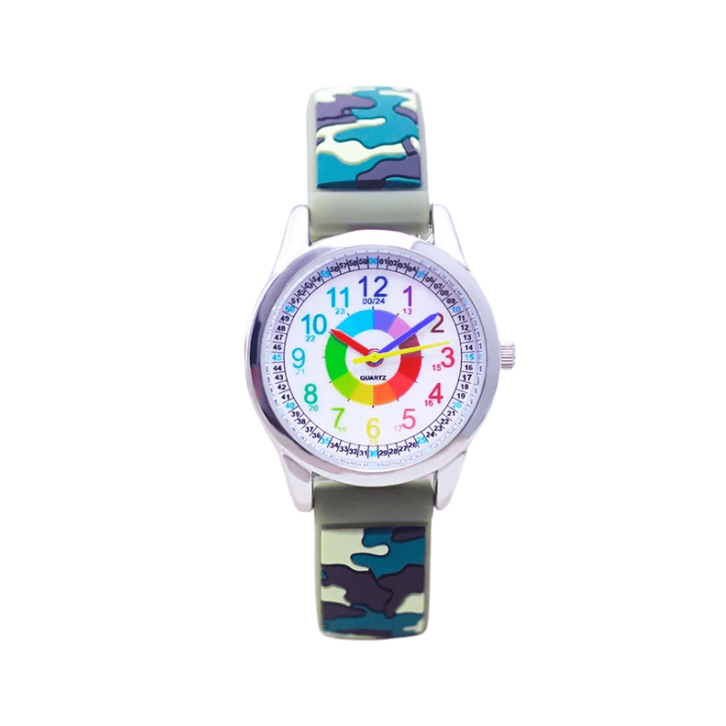 Montre enfant pour apprendre l'heure en couleur