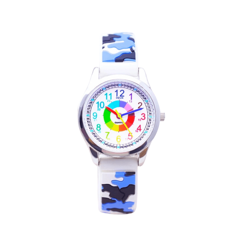Montre enfant pour apprendre l'heure en couleur