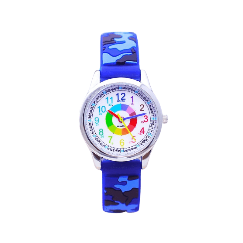 Montre enfant pour apprendre l'heure en couleur