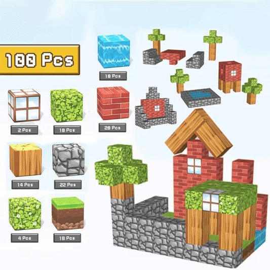 Bloc de Construction Magnétique Style Mine