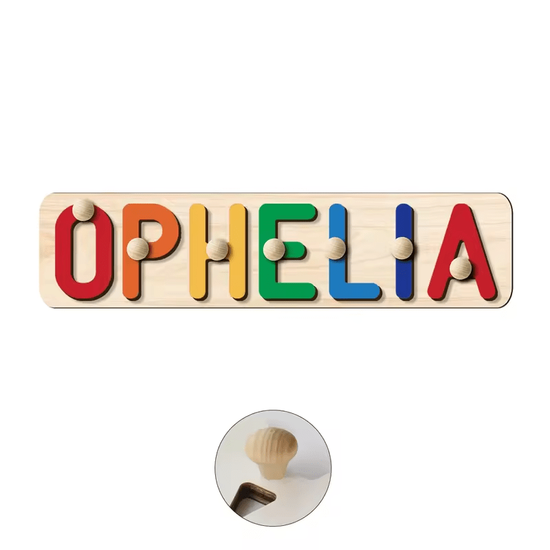puzzle prénom à personnaliser en bois cheville
